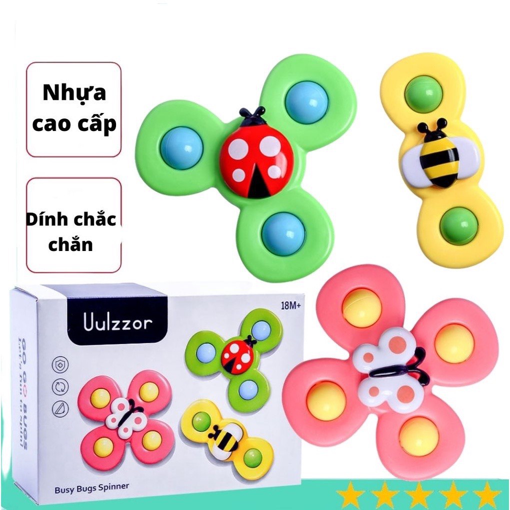 Bộ 3 đồ chơi con quay spinner hình côn trùng vui nhộn cho bé