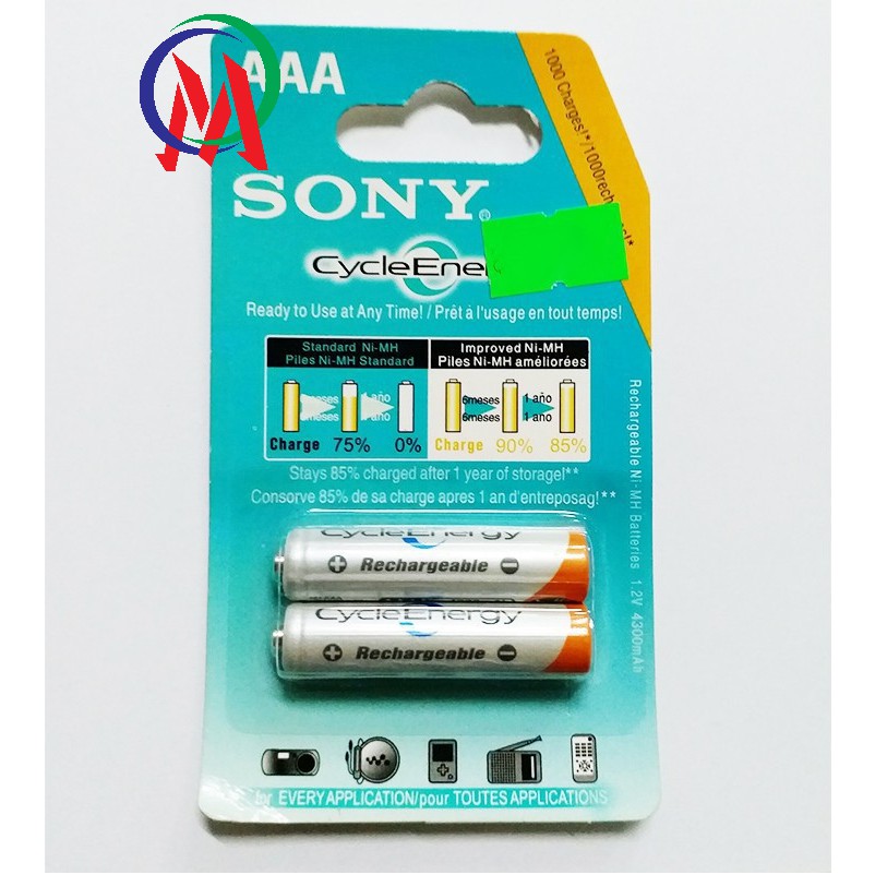 Pin 2A Sạc Được (Vỉ 2 Cục) dùng nhiều lần Sony