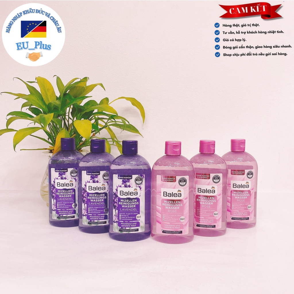 Nước tẩy trang Balea 400ml, dung dịch tẩy trang Balea Hàng Đức chính hãng 3in1 làm sạch sâu