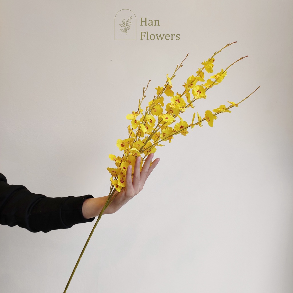 Hoa lan vũ nữ 5 nhánh dài 1m-  Hoa lụa trang trí nhà cửa - Han flowers