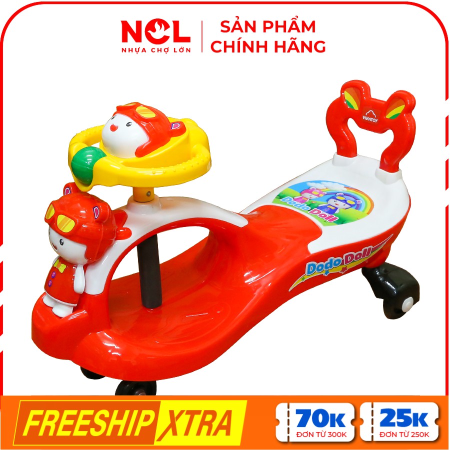 [Nhựa Chợ Lớn] Xe lắc đại hình Búp Bê - Siêu Nhân (Có nhạc)