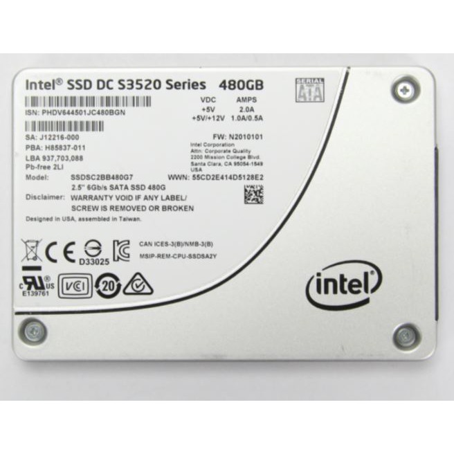 Ổ Cứng INTEL SSD S3520 480GB
