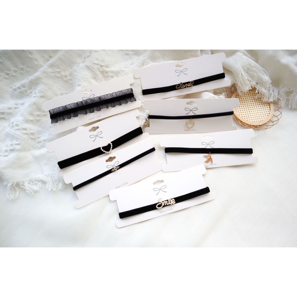 Choker 2022 BST choker đen nhung xinh xắn gợi cảm A-CK158-164