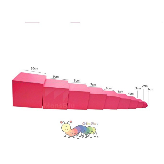 Tháp hồng cỡ to, Pink tower - Giáo cụ montessori