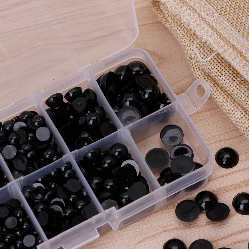 Bộ 760 mắt nhựa màu đen 4-10mm cho búp bê gấu bông