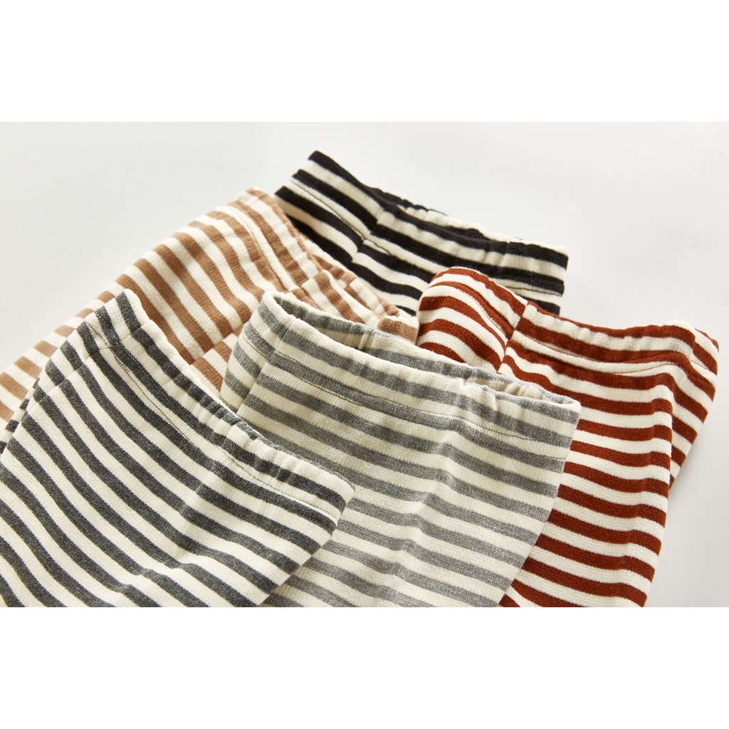 Quần legging cotton họa tiết kẻ sọc ngang xinh xắn cho bé gái 0-24 tháng tuổi