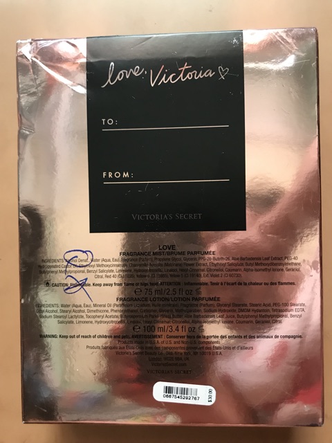 Bộ kem dưỡng và xịt toàn thân Victoria's secret Love | Thế Giới Skin Care