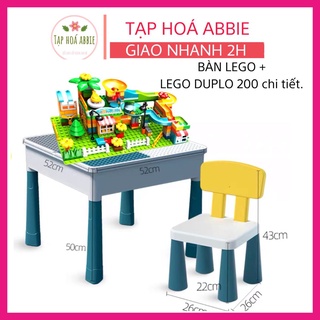 Bàn lego kèm đồ chơi lắp ráp, xếp hình size duplo cho bé phát triển trí tuệ, thông minh sáng tạo