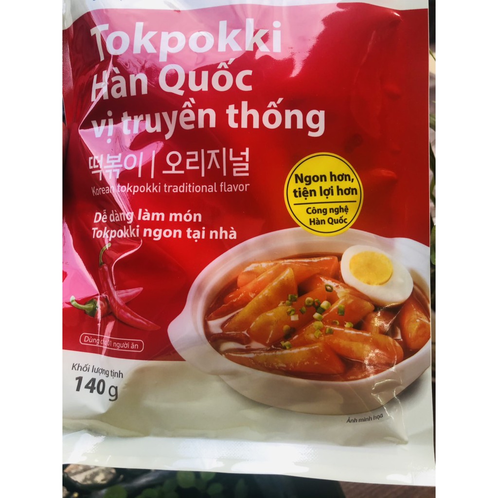 Bánh Gạo Tokpokki Hàn Quốc Vị Truyền Thống Kèm Sốt Nấu O'Food (Gói 140g)