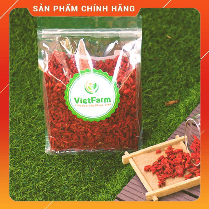 [Chính Hãng] Quả Kỷ Tử (Câu Kỷ Tử) Organic Vietfarm Cao Cấp Khô Đỏ, Đều Hạt Dùng Pha Trà, Ngâm Rượu, Làm Thuốc, Gia Vị