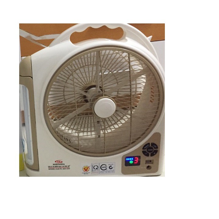 Quạt sạc tích điện cao cấp Honjianda FL223 2 bình Quạt sạc có đèn led | BigBuy360 - bigbuy360.vn
