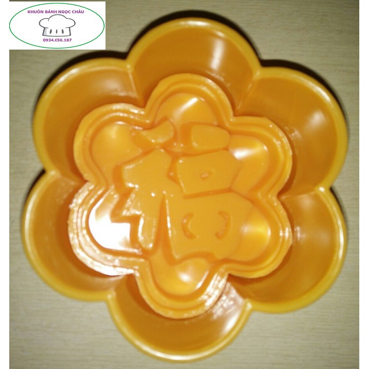 Khuôn nhấn xôi mai nhỏ 12cm chữ Phước, Thọ, Hỷ, Hoa hồng