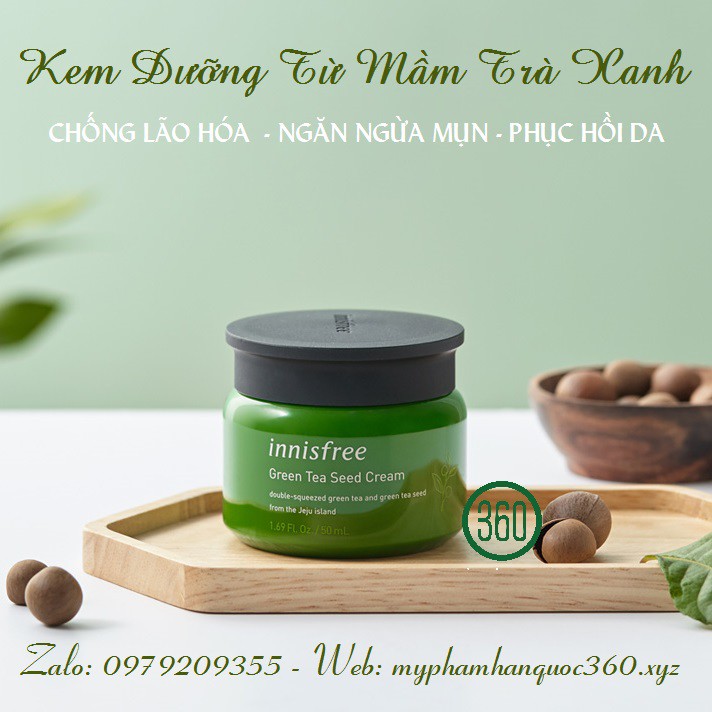 [new] Kem Dưỡng Từ Mầm Trà Xanh Innisfree Green Tea Seed Cream 50ml