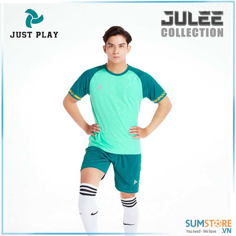 Áo Đá Banh Không Logo Nam Nữ Cao Cấp Just Play Julee Xanh Ngọc - Đồ Đá Banh Thể Thao Mới Nhất