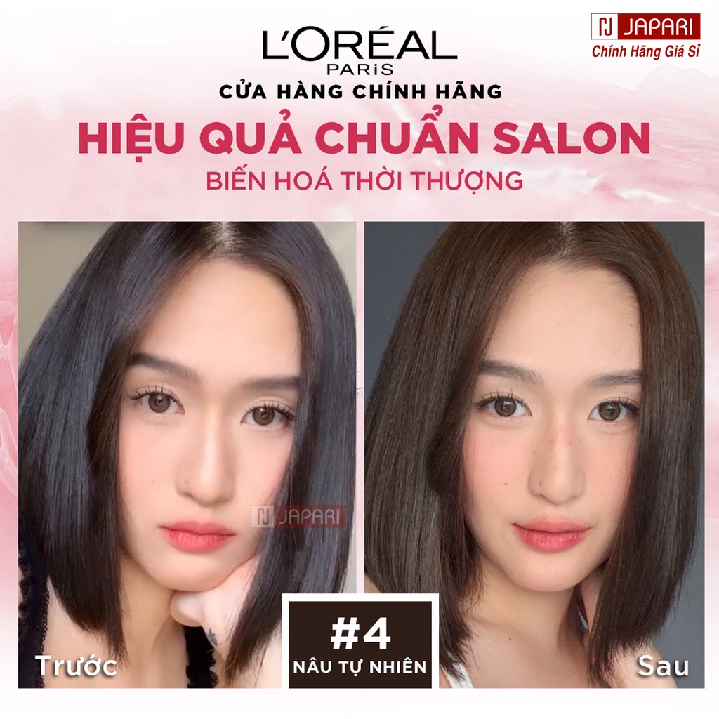 Thuốc Nhuộm Tóc Loreal Phủ Bạc Đủ Màu - Nhuộm Tóc Đen Nâu Chính Hãng Khói, Trà Sữa, Hạt Dẻ Vàng Sáng Xanh Đen Japari