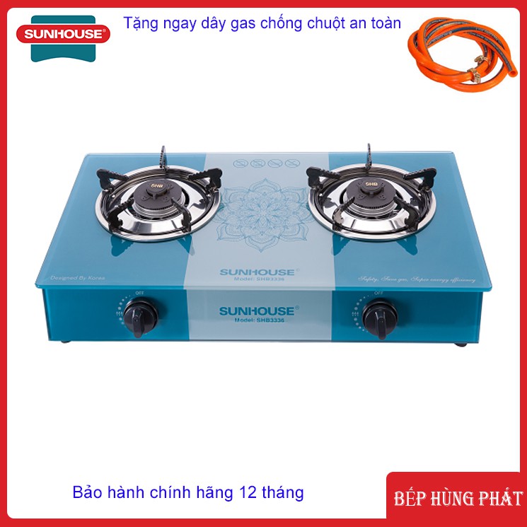 [Mã 1511ELSALE hoàn 7% đơn 300K] Bếp gas dương kính Sunhouse SHB3336 -Tích kiệm gas