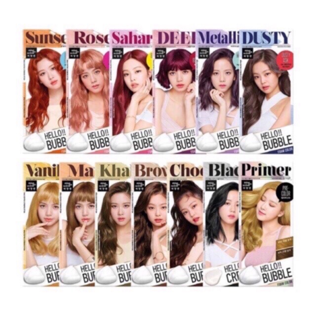 Thuốc nhuộm tóc gội nhuộm Hello Bubble Foam Mise En Scene mẫu Black pink