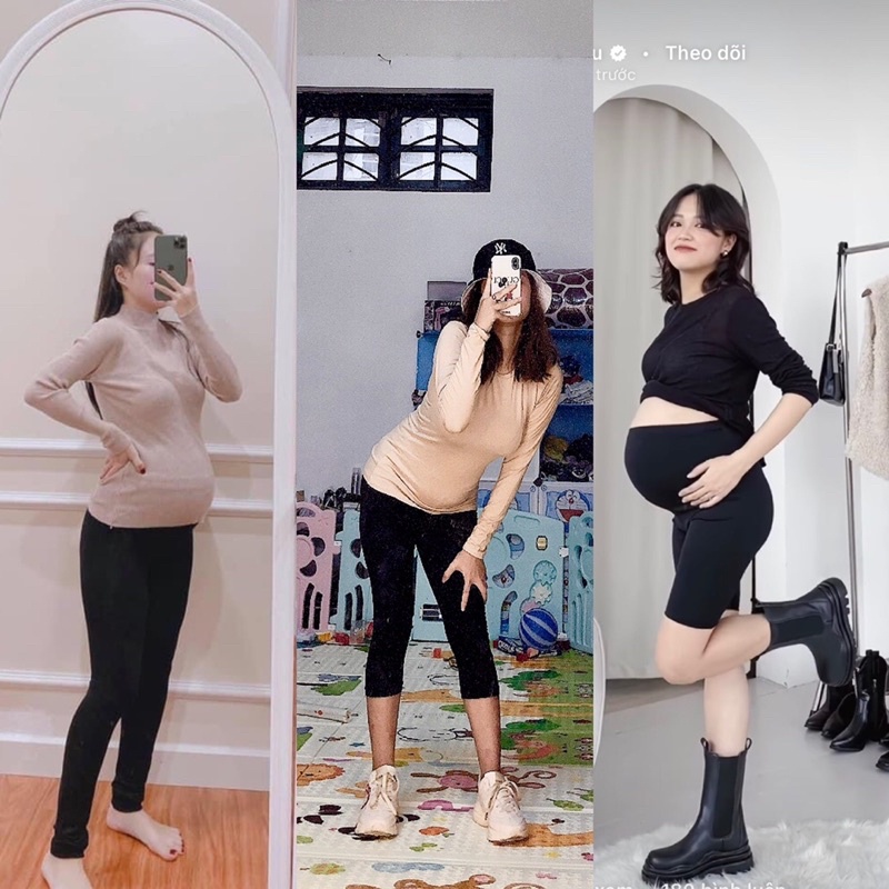 Quần legging bầu/thường đùi lửng ngố dài Rainbow Thái lan