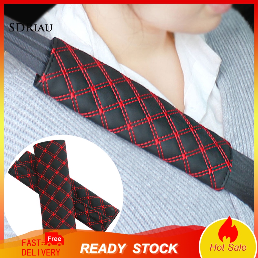 1 Cặp Đệm Bọc Dây Đai An Toàn Bằng Da Giả Mềm Mại Cho Xe Hơi