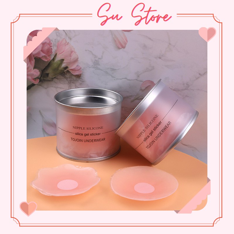 Miếng dán ngực che đầu ti, Áo dán ngực silicon che nhũ hoa Pink05