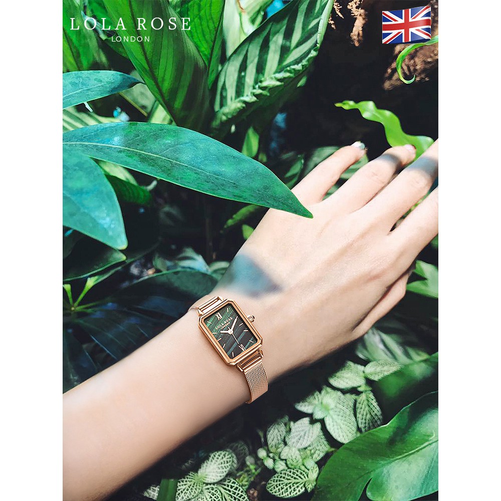 Đồng hồ nữ chính hãng cao cấp Lolarose dây kim loại mặt vuông nhỏ gọn tinh tế FULL B