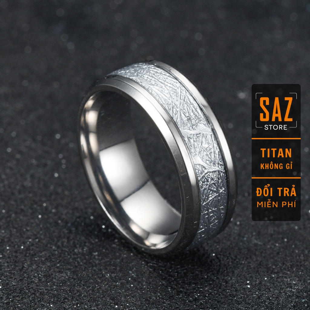 Nhẫn Nam titan Bằng Thép Không Gỉ Màu Bạc Cao Cấp Đơn Giản Cho Nam Và Nữ - Nhẫn ICE