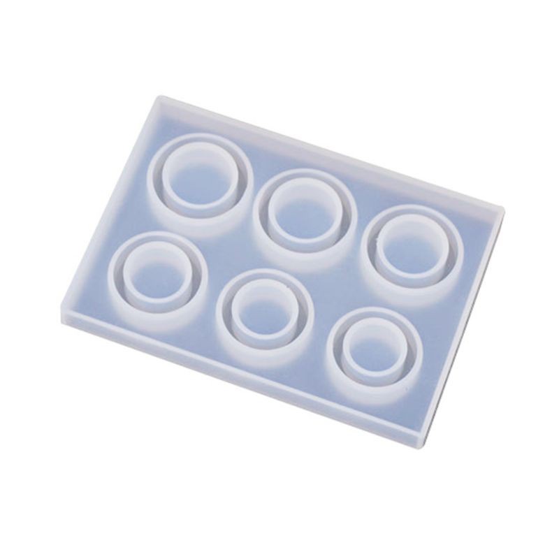 Khuôn Silicone Làm Mặt Dây Chuyền Hình Vòng Tròn 4 / 6 Ngăn