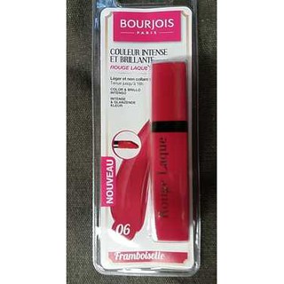 Son BOURJOIS ROUGE LAQUE Số 06 FRAMBOISELLE màu đỏ hồng không làm khô môi có độ bóng nhẹ đem lại sức quyến rũ
