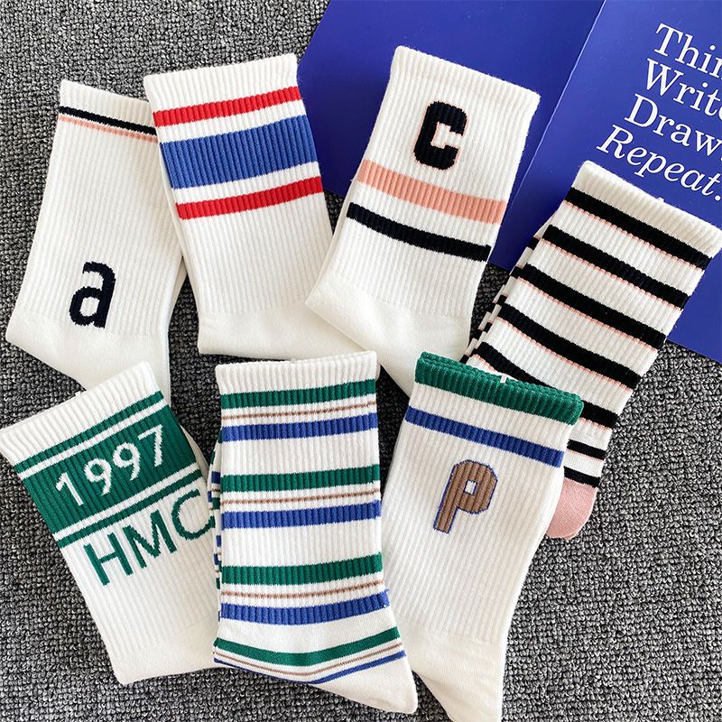 Hàng Có Sẵn#Tất Thể Thao Cổ Cao Thời Trang Mùa Thu Phong Cách Hàn Quốc Cho Nữ