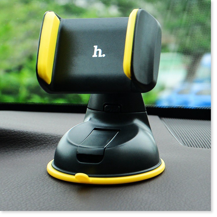Giá đỡ Hoco CA5 kẹp điện thoại di động trên xe hơi xoay 360 độ đế hít chân không cực kì chắc chắn - MrPhukien