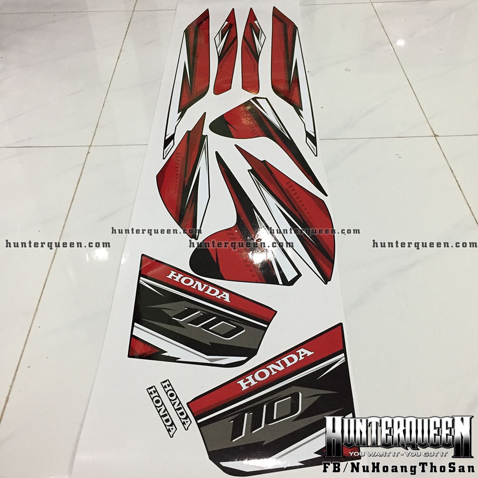 Tem rời Click 110. Đen đỏ. Thay đổi màu sắc và chi tiết theo yêu cầu. Sắc nét, bền màu, độ bền cao