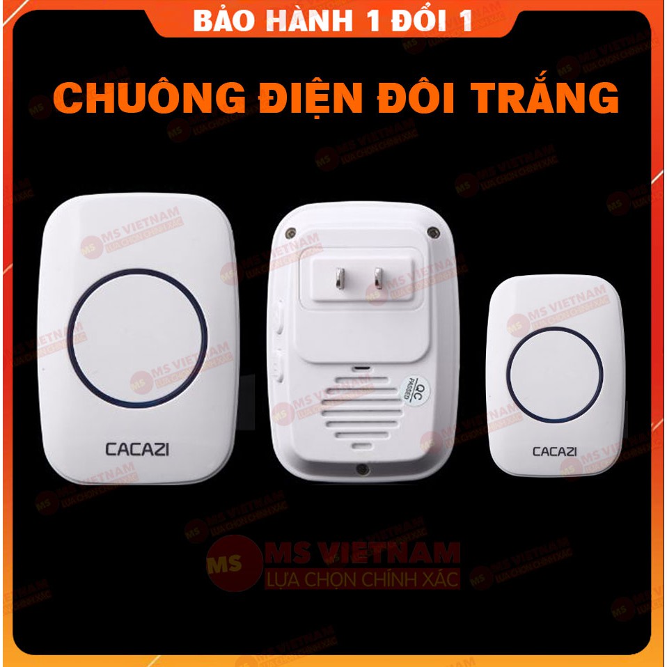 Chuông cửa không dây Cacazi A10 - Dùng pin hoặc điện tiện lợi 220V - MS Plus