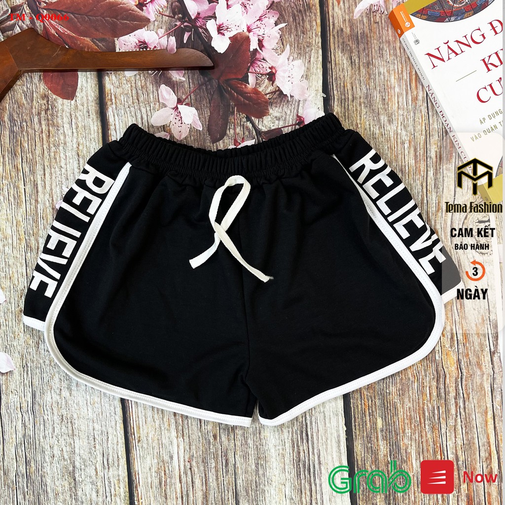 Quần đùi nữ MIA 1992 cao cấp - Quần short nữ Umi da cá cạp chun lưng cao viền chữ bắt mắt
