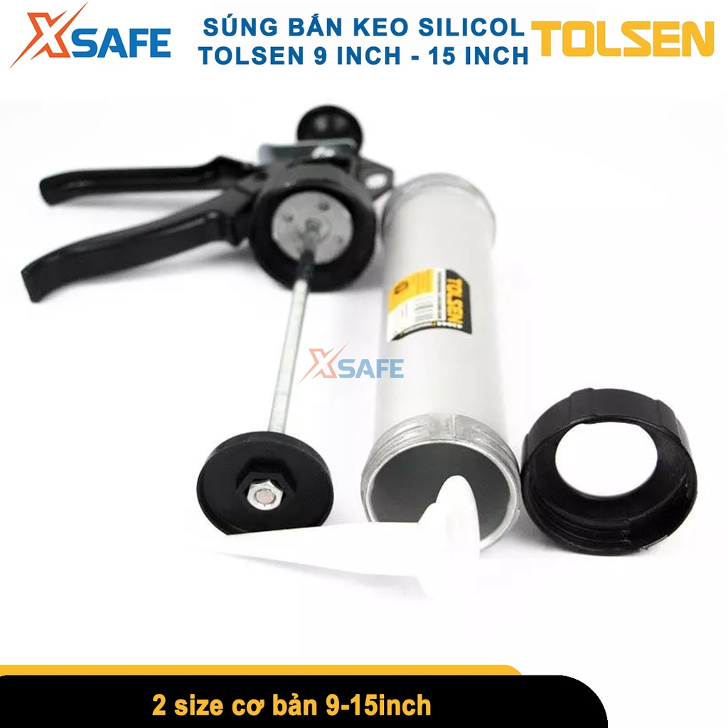 Ống bắn silicon TOLSEN 43044 - 43046, vỏ nhôm, kích thước 225mm - 375mm, chất liệu cao cấp [CHÍNH HÃNG][XSAFE]