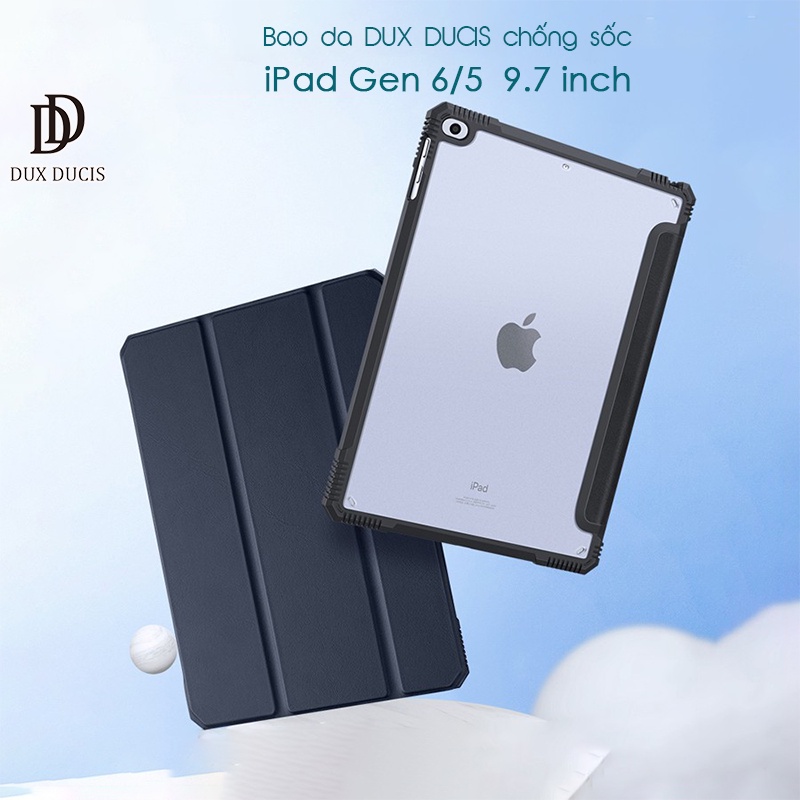 Bao da DUX DUCIS iPad 9.7 inch  / iPad Gen 6/5  - Mặt lưng trong nhám mờ, Chống sốc