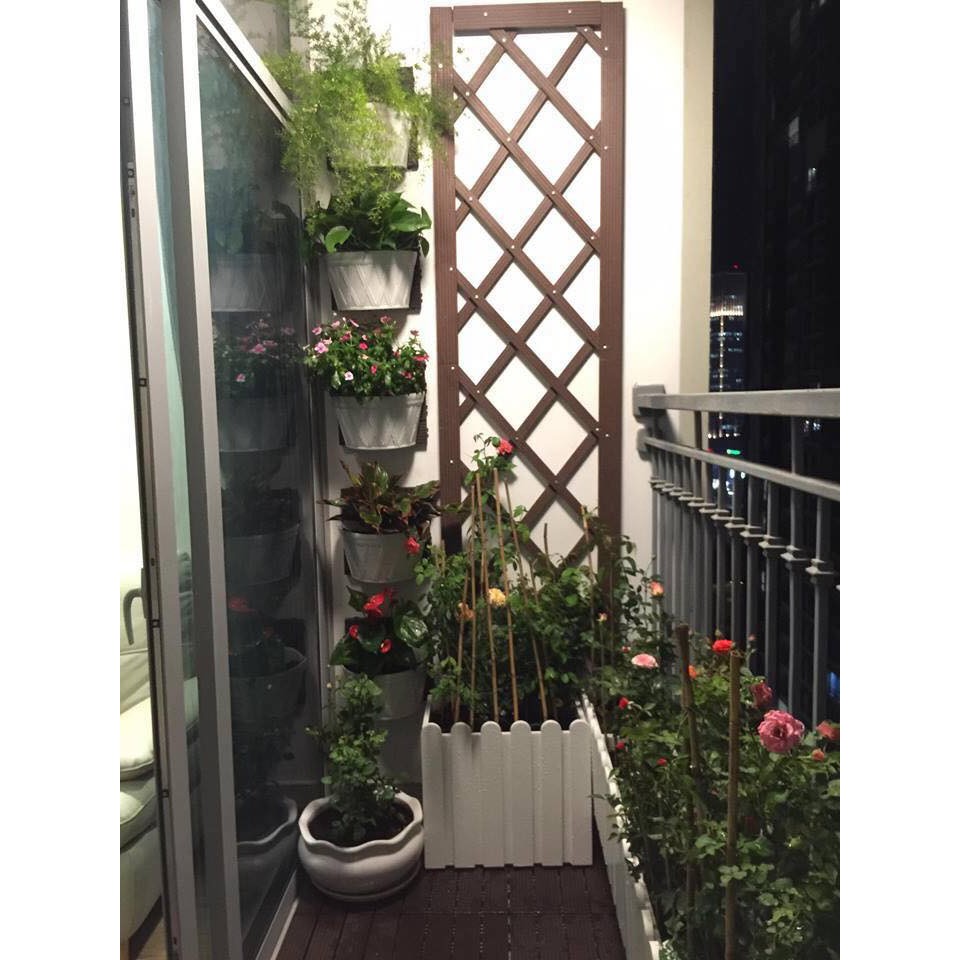 Giàn tường treo cây ban công || Mẫu ô quả trám - đơn giá m2