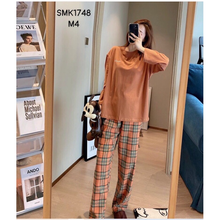 SMK1748- BỘ THUN SỮA MOTIE QUẦN KẺ