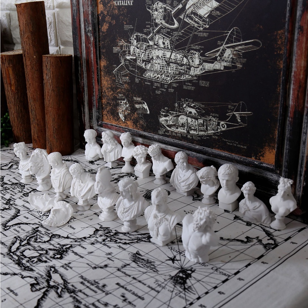 Set 10 tượng trang trí mini vintage decor nhà cửa