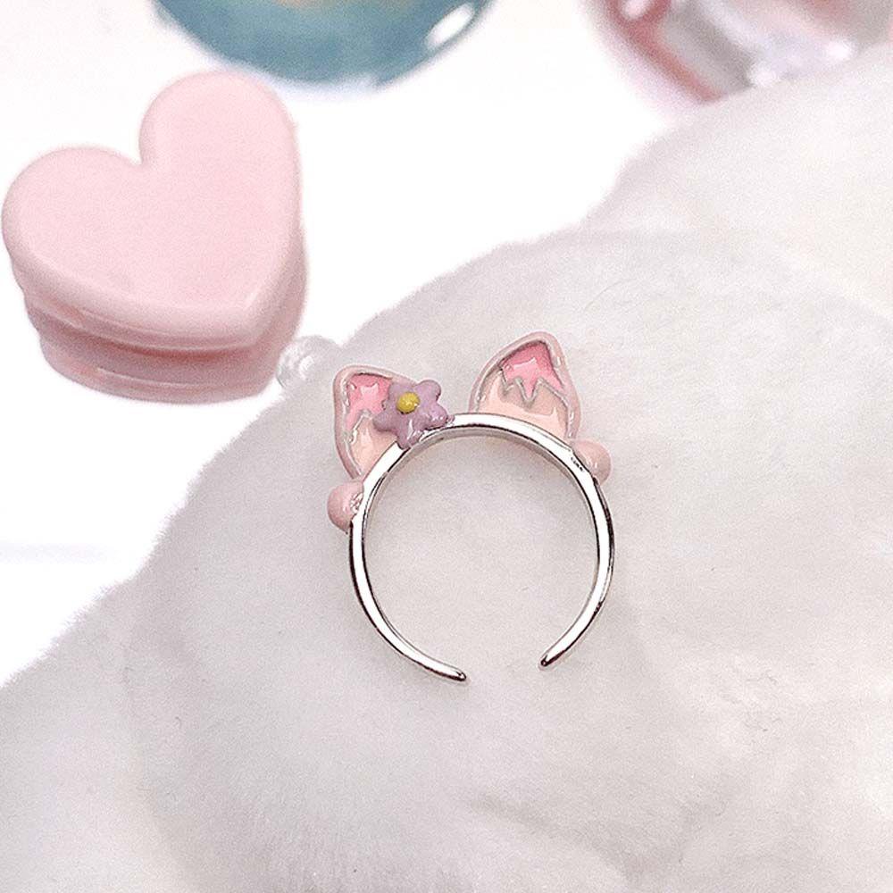 Nhẫn hở hình tai thỏ hoạt hình phong cách Hàn Quốc dễ thương cho nữ