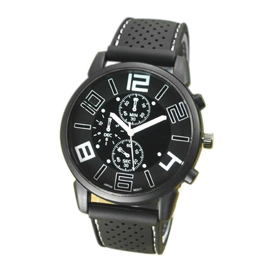 Đồng hồ quartz analog có dây đeo silicon phong cách thể thao thời trang cho nam