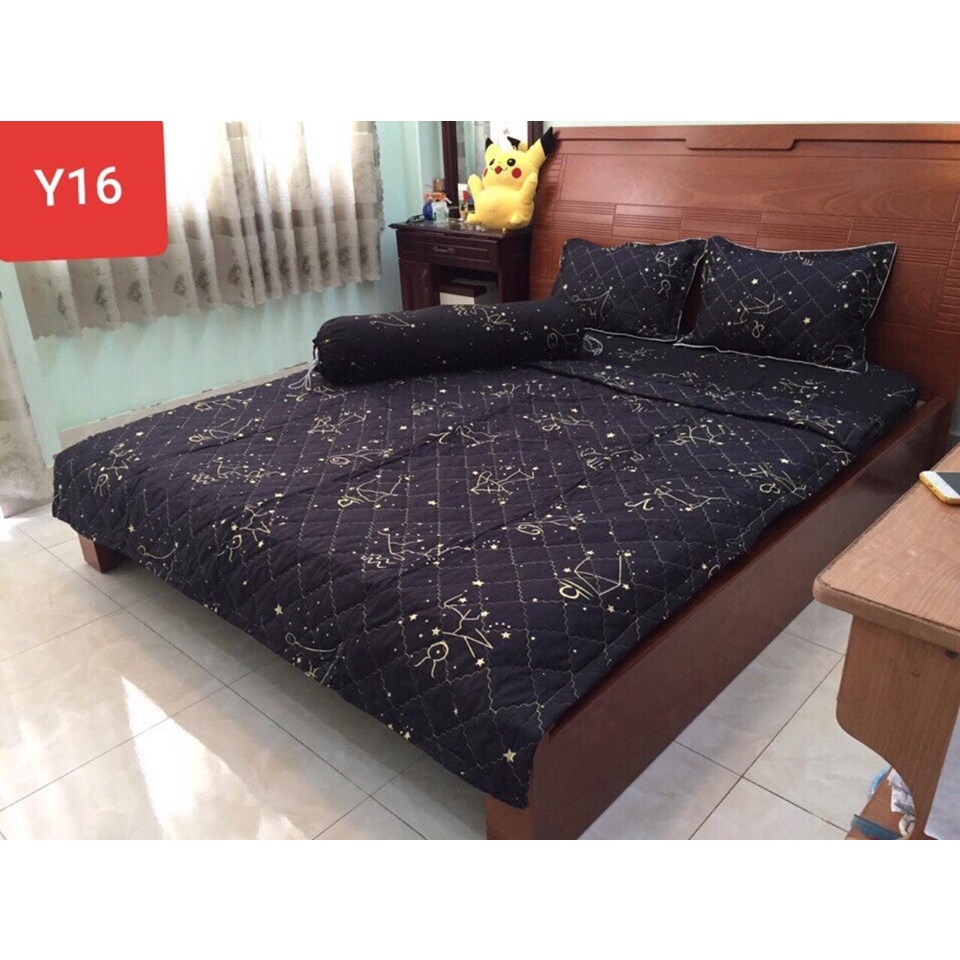 Bộ chăn hè ga gối kèm vỏ gối ôm 5 món 2mx2m2-có chọn mẫu