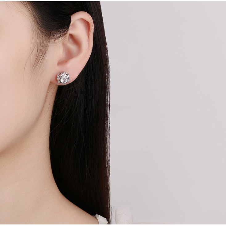 Thời trang hoa vòng S925 bạc cao carbon kim cương vòng cho phụ nữ