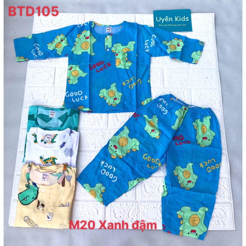 Bộ dài vải tole lanh loại 1 hoạt hình cho bé trai