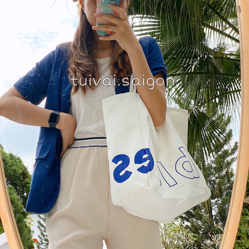 ẢNH THẬT Túi vải túi tote canvas form lớn BLUEST