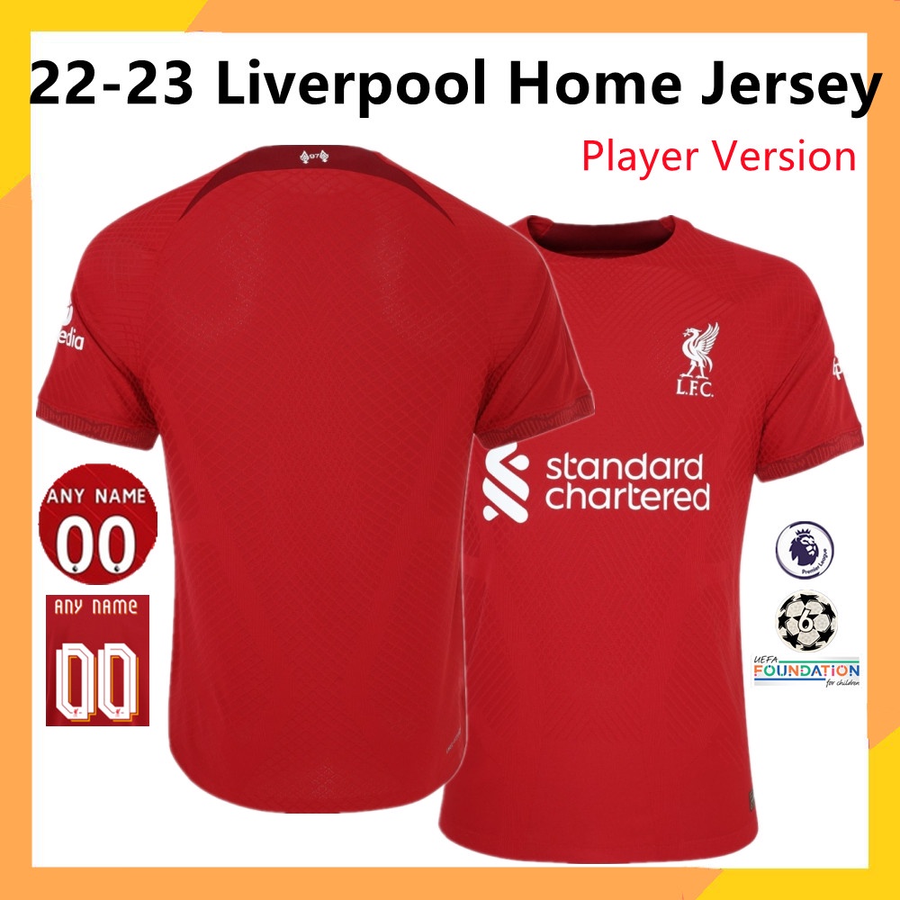 Áo Liverpool sân nhà hàng Thái Lan AAA 22-23 Size S-2XL Thêm tên và bản vá áo bóng đá quần áo đá bóng