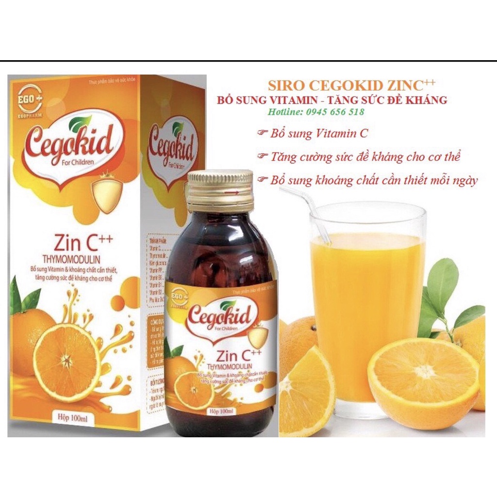 CEGOKID ZINC Tăng sức đề kháng (Chai 125ml)