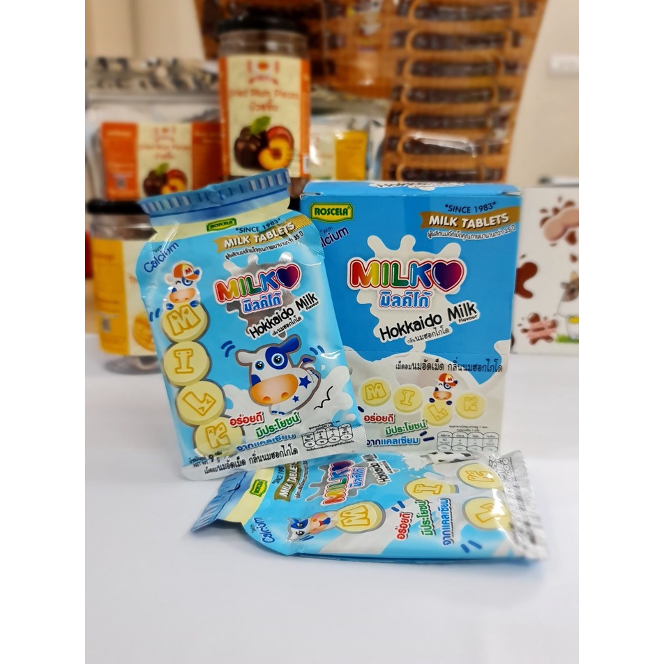 Kẹo bò sữa Milk &amp; Malt Tablet Roscela Thái Lan ( Hàng nhập Khẩu Chính Hãng)