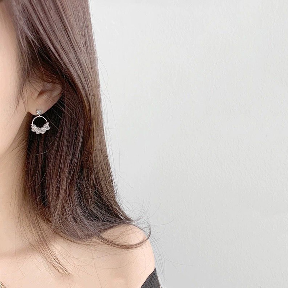 Khuyên tai nhỏ đính đá ngọc trai pha lê ngọc trai linh hoạt cho nữ sinh