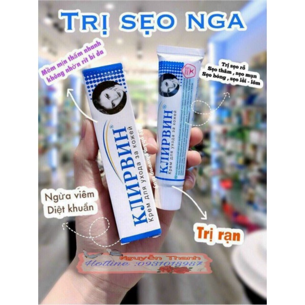 COMBO gel Tẩy Nốt Ruồi Dvelinil và kem bôi Sẹo Klirvin Nga
