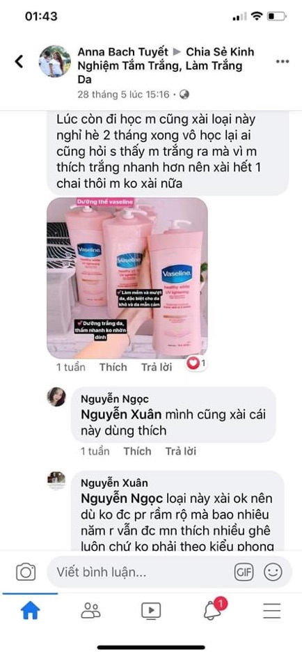 Vaseline 10x dưỡng trắng dưỡng ẩm 380ml Thái lan